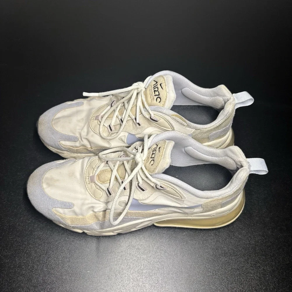 Nike Air Max 270 React CT1287-100 White Running Shoes‎ Sneakers Women's Size 9